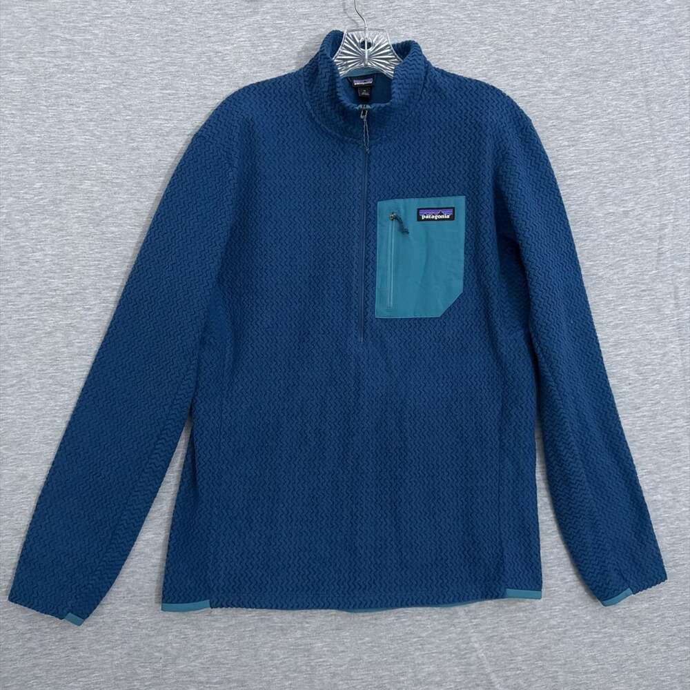Patagonia Mens Size Medium Blue R1 Zip Neck Air Quarter Zip Fleece Sweater